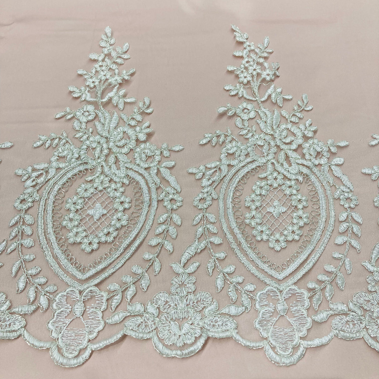 Corded Lace Trimming Embroidered Mesh
