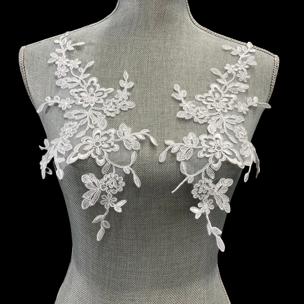 Corded Floral Applique 100% Polyester Organza