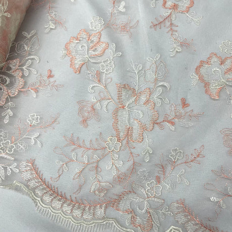 1 Yard Luxury Embroidered Lace Fabric for Bridal Evening Dresses 51 inch Width