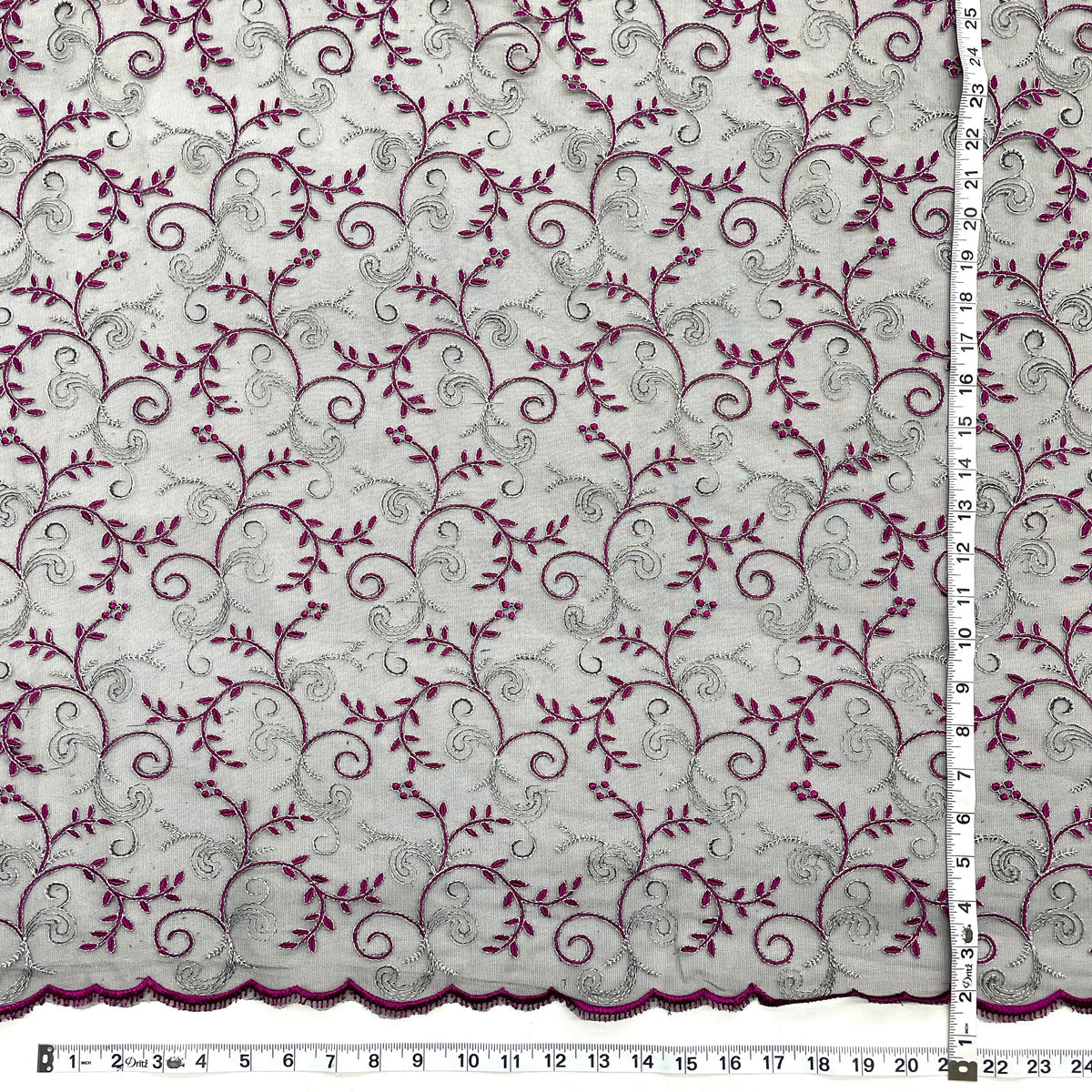 1 Yard Lace Fabric Embroidered on 100% Polyester Net Mesh 52" Wide