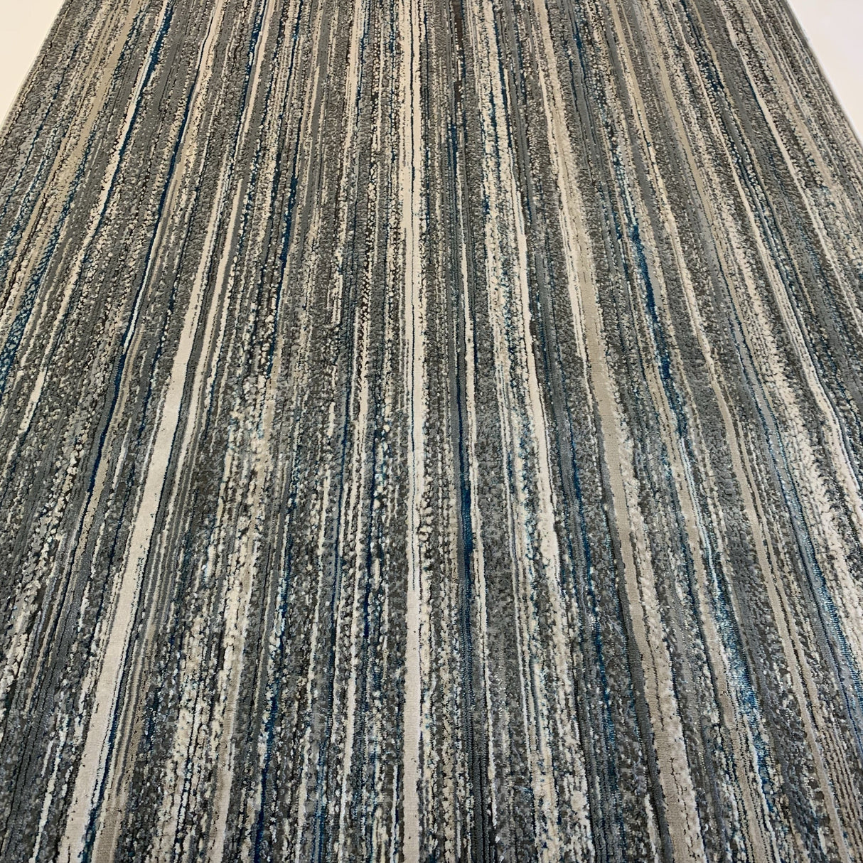 Shinny Shimmery Changing Lines Azure Blue Polyester Viscose Blend Area Rug Fabric - Changing Lines, Blue, 5' 3" X 7' 5" (1 Rug)