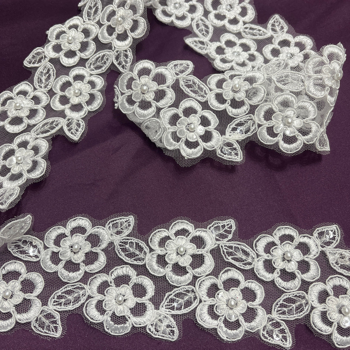 Beaded Corded Lace Trim