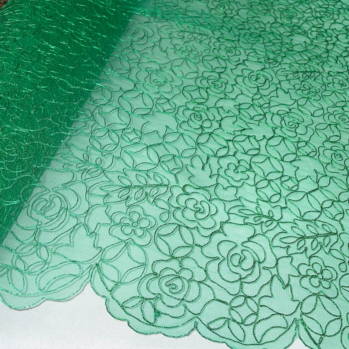 Corded Bridal Lace Fabric Embroidered Net Mesh