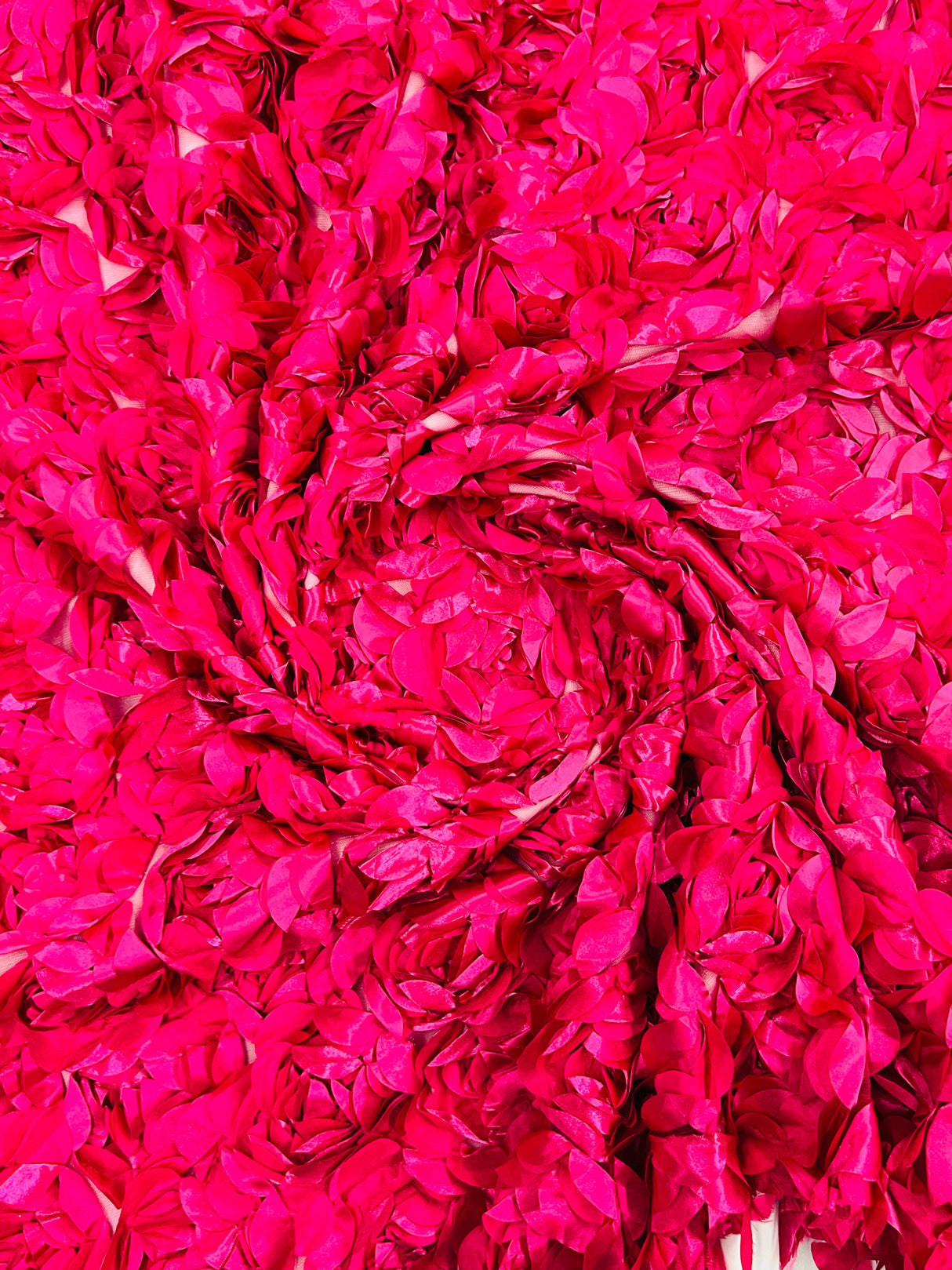 3D Roses On A Mesh Fabric - 54" Width, Color Options (1 Yard)