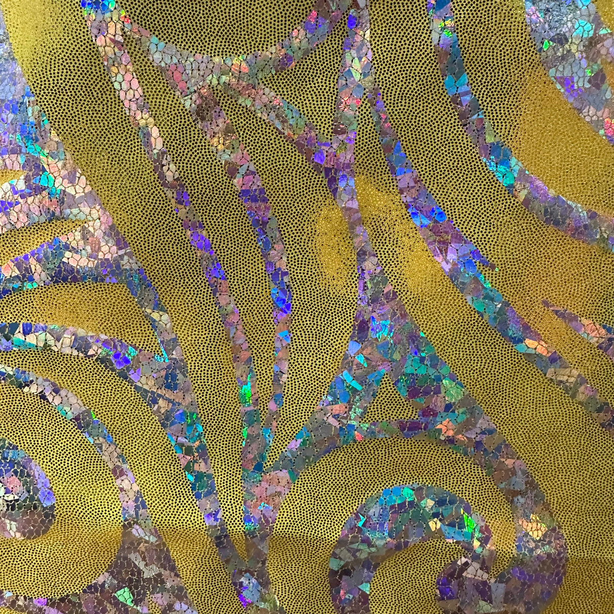 Nylon Spandex Paisley Foggy Foil Fabric