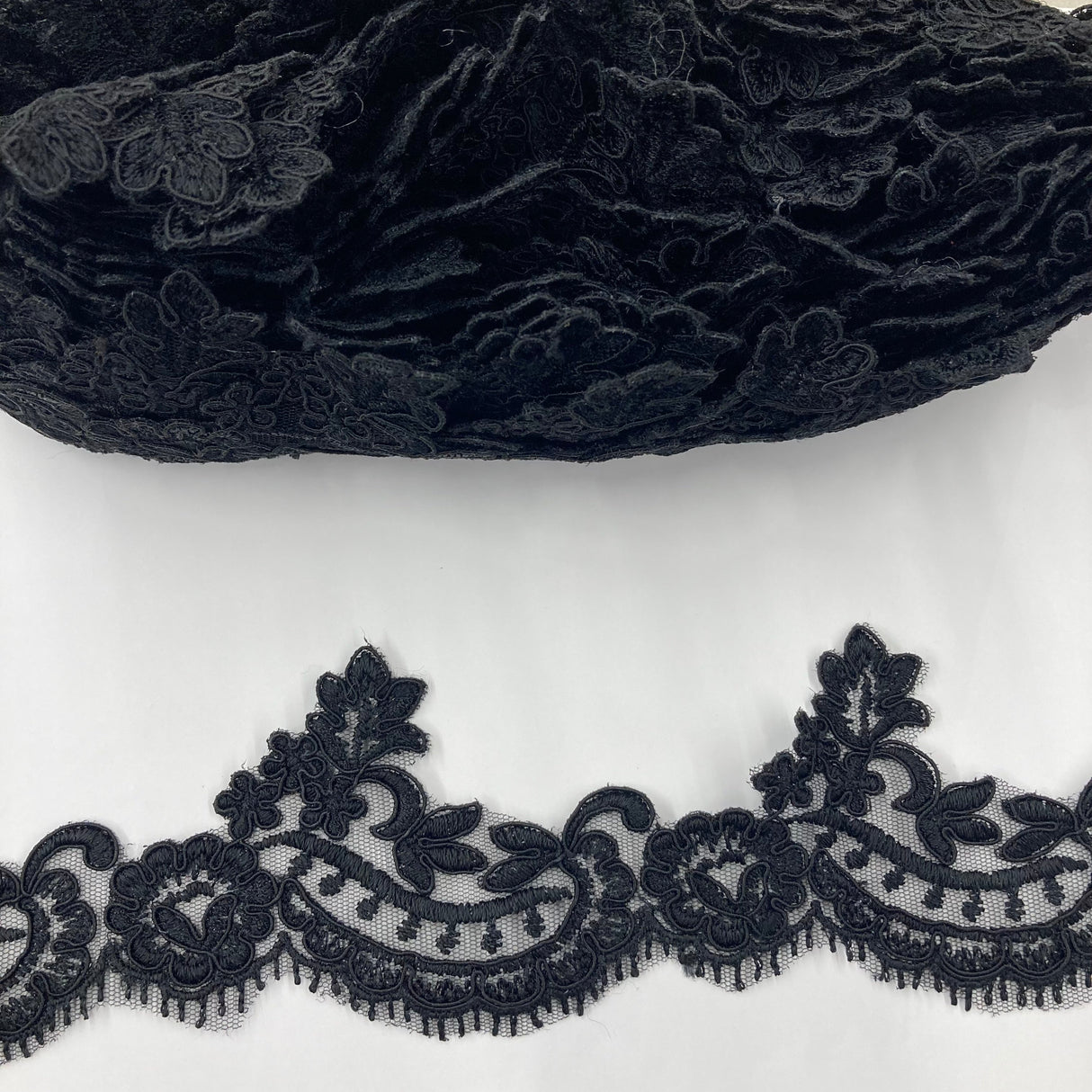 Corded Lace Trim Embroidered Net Mesh