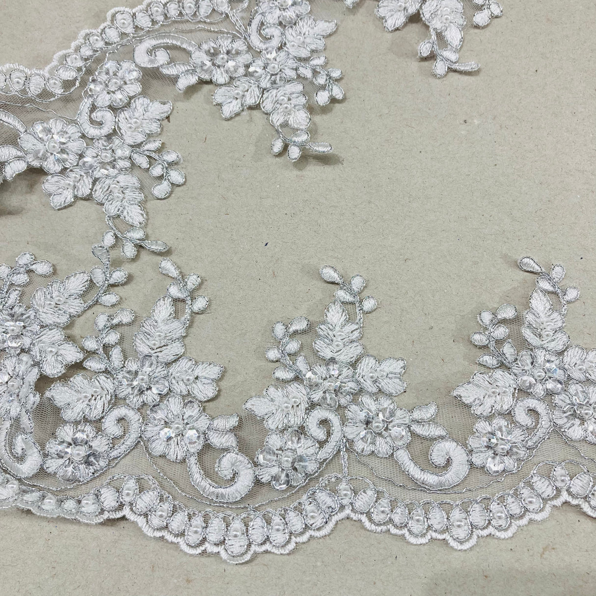 Beaded Corded Lace Trim