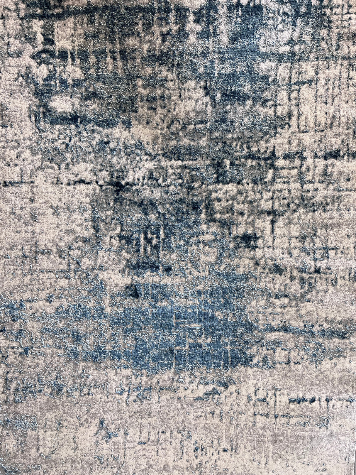 Tess 913 Blue Polyester Area Rug - Blue, Machine Made, Made In Turkey (5' 3" X 7' 4")