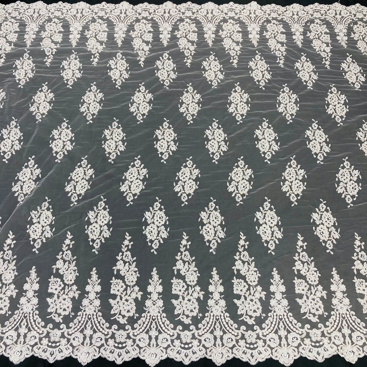 Beaded Corded Lace Fabric 52" Wide