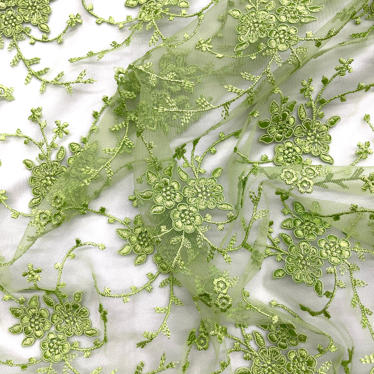 Corded Bridal Lace Fabric 100% Polyester Net Mesh 52"