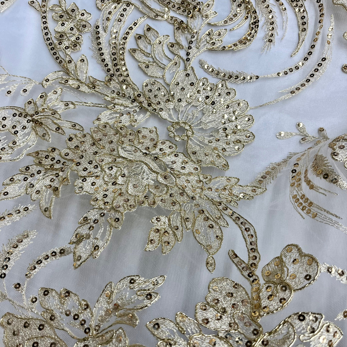 Sequined Corded Bridal Lace