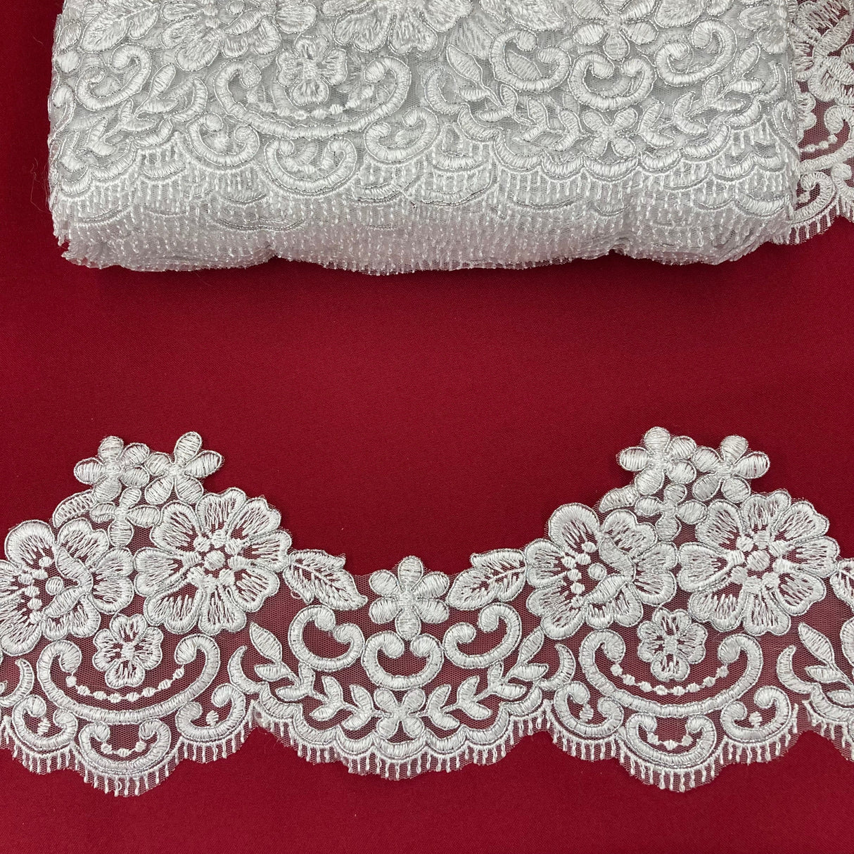 Embroidered Corded Lace Trim
