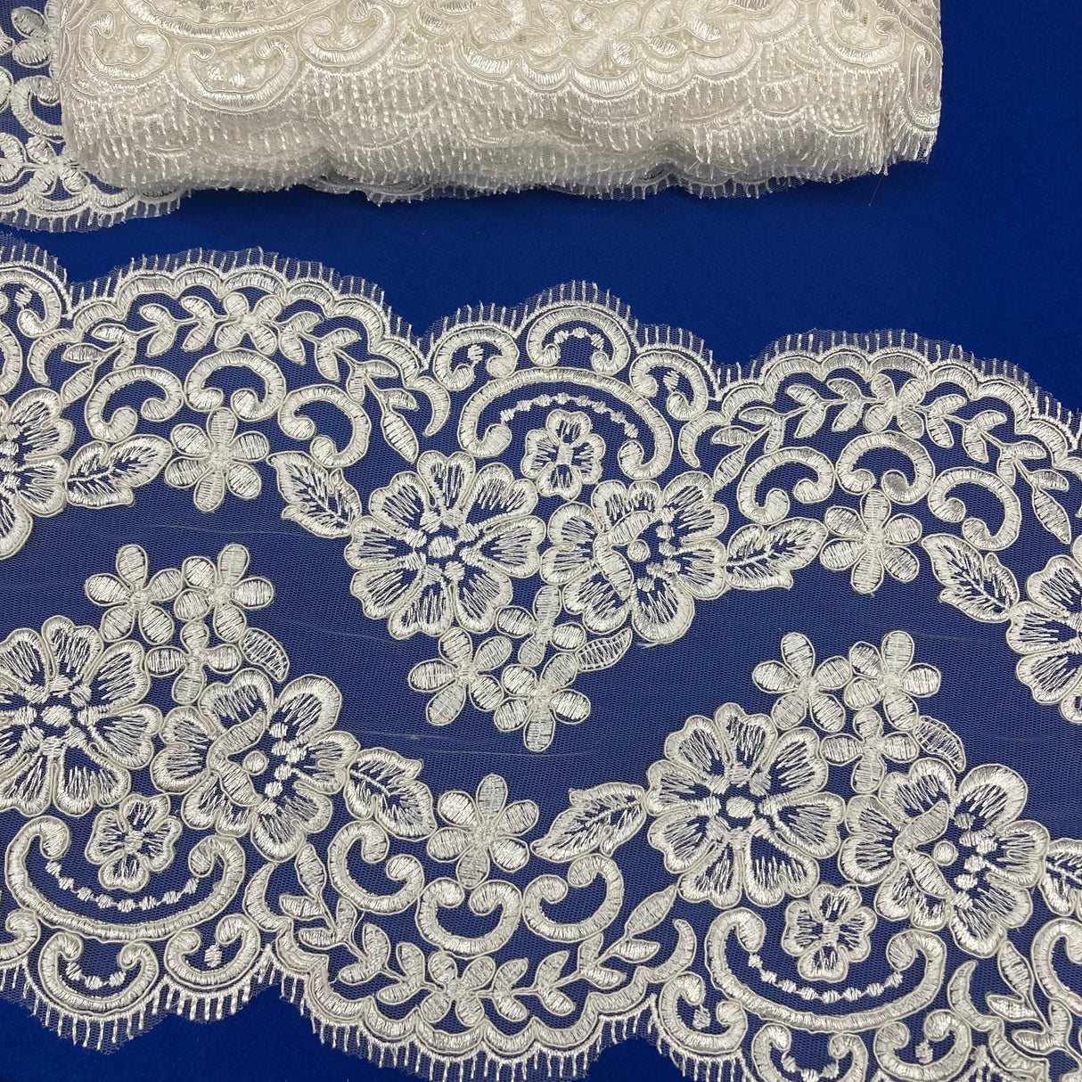 Corded Embroidered Lace Trim