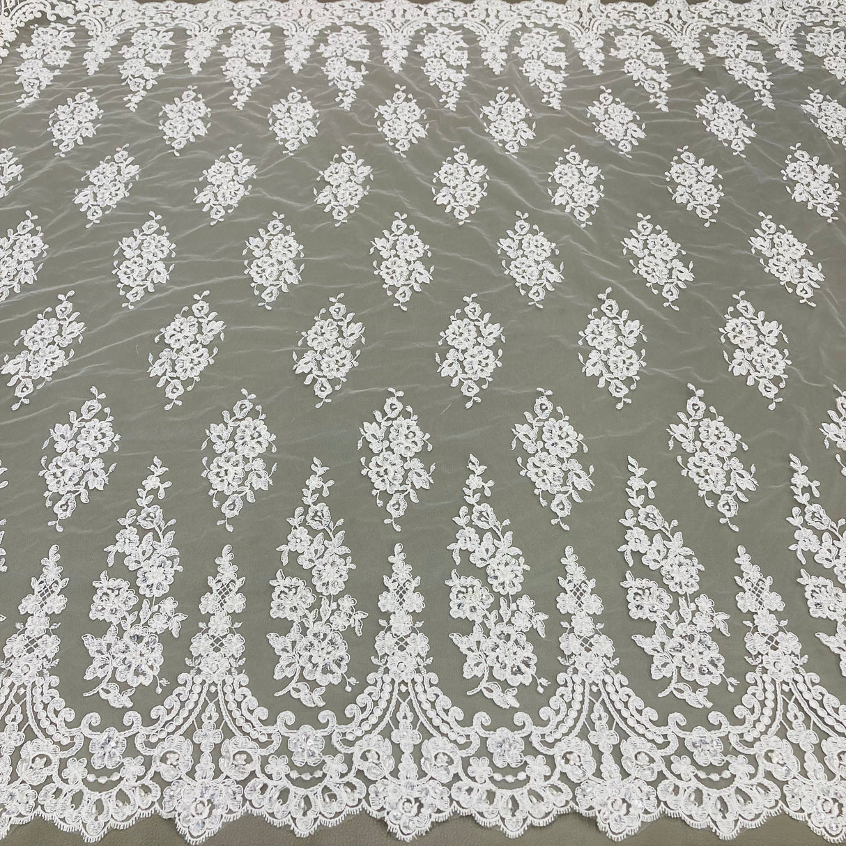 Beaded Corded Lace Fabric 52" Wide