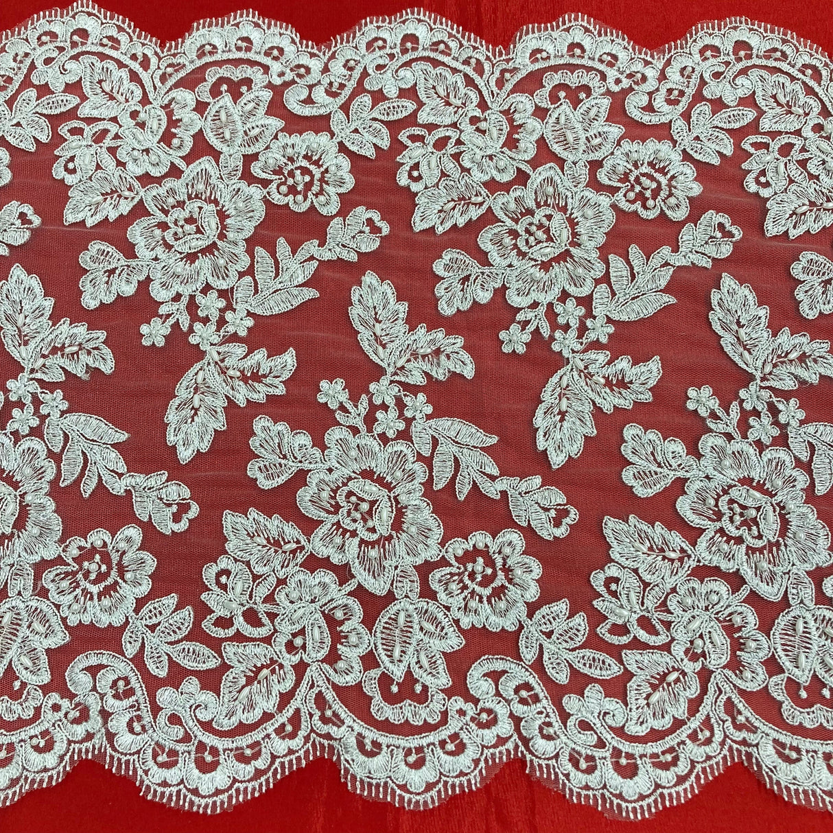 Beaded Corded Lace Trim 14.5" Double Sided