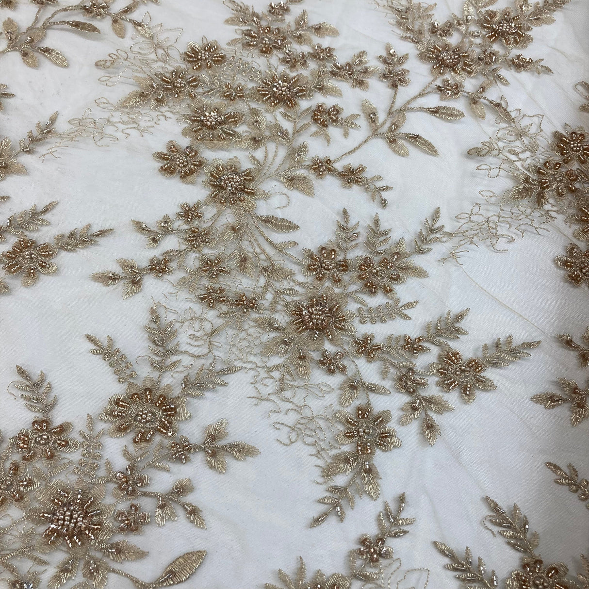 Beaded Floral Lace Mesh