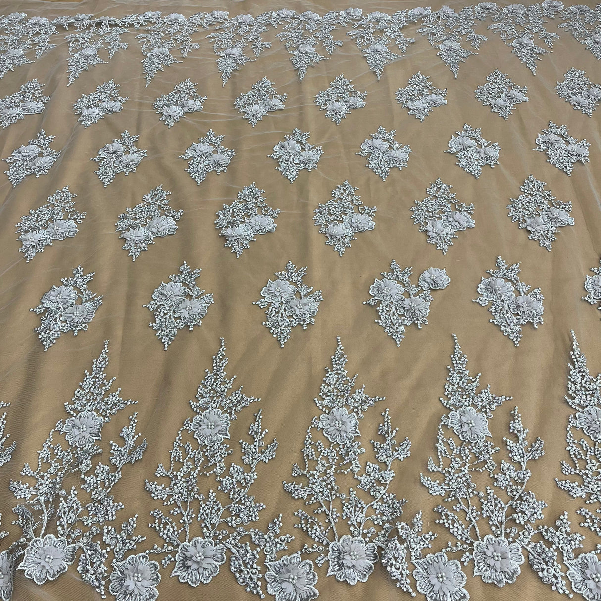 Embroidered 3D Floral Lace Black