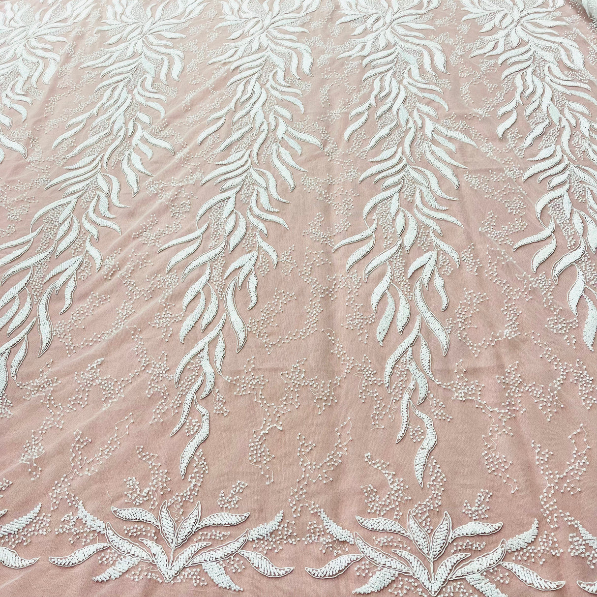 Beaded Corded Bridal Lace Fabric 58" Wide