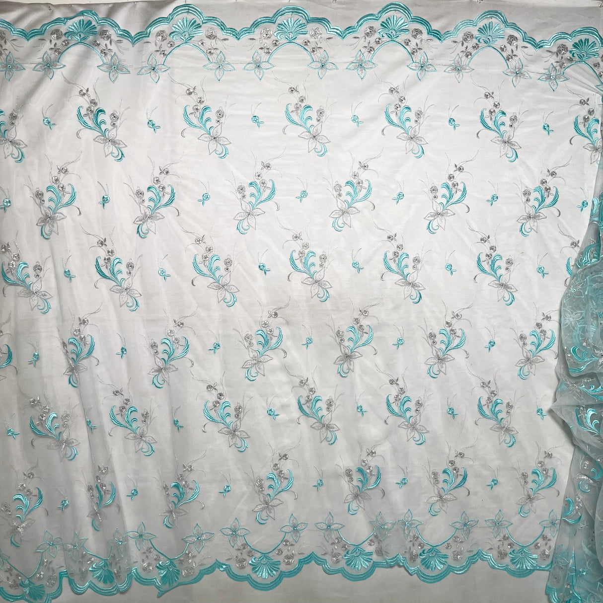 Beaded Embroidered Lace Mesh