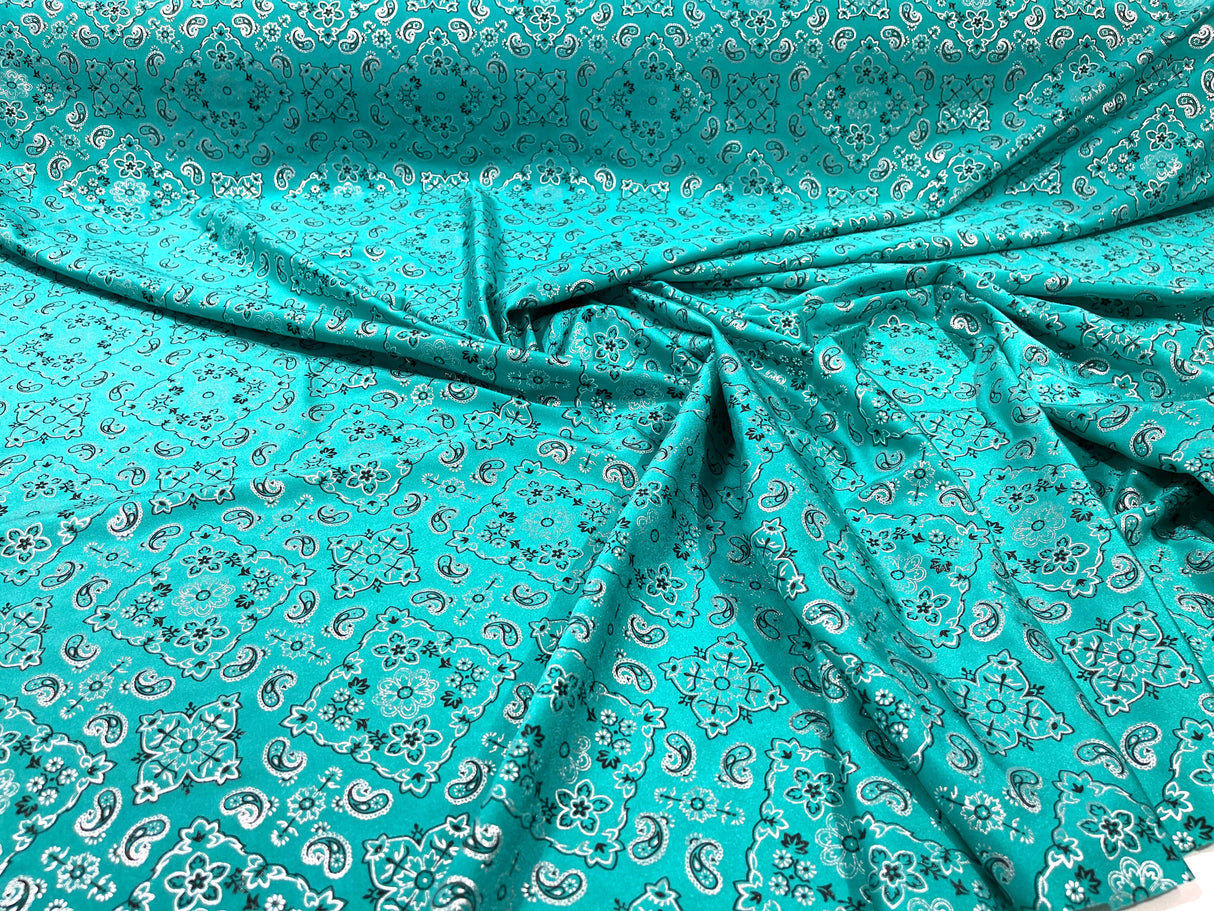 Bandanna Print Nylon Spandex Fabric - Bandanna Print, 58" Width (1 Yard)