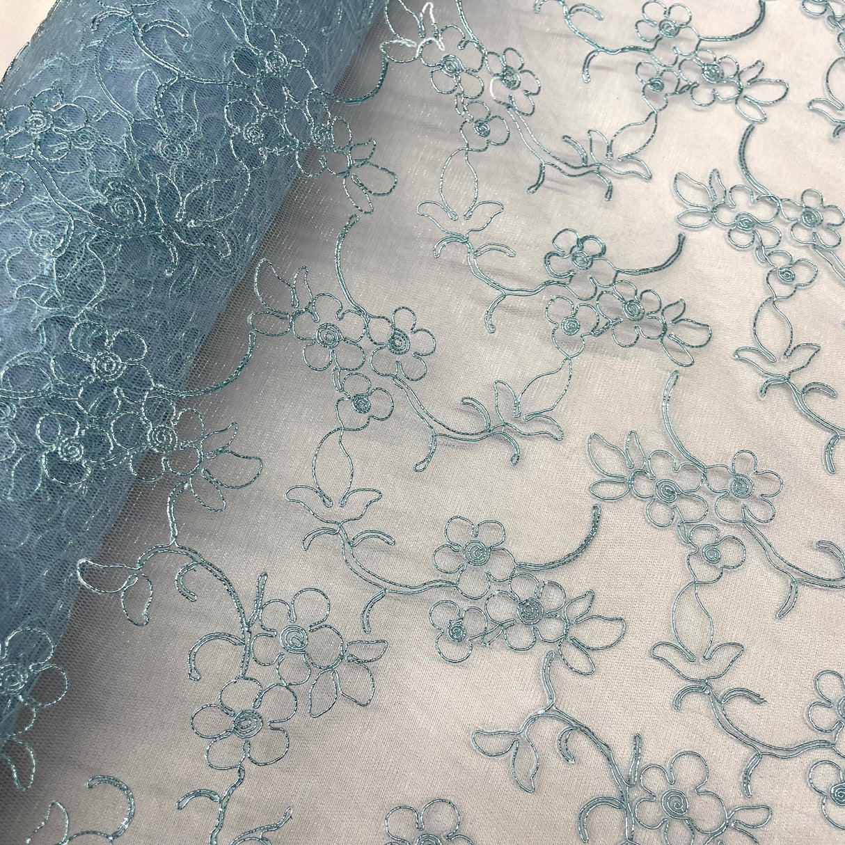 Corded Bridal Lace Fabric 54" Polyester Net Mesh