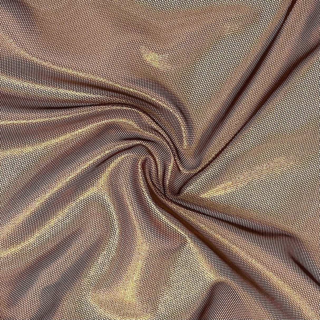 Ultrasheen Foiled Power Mesh Polyester Fabric - All-Over Foil, 4-Way Stretch, 56" Width (1 Yard)