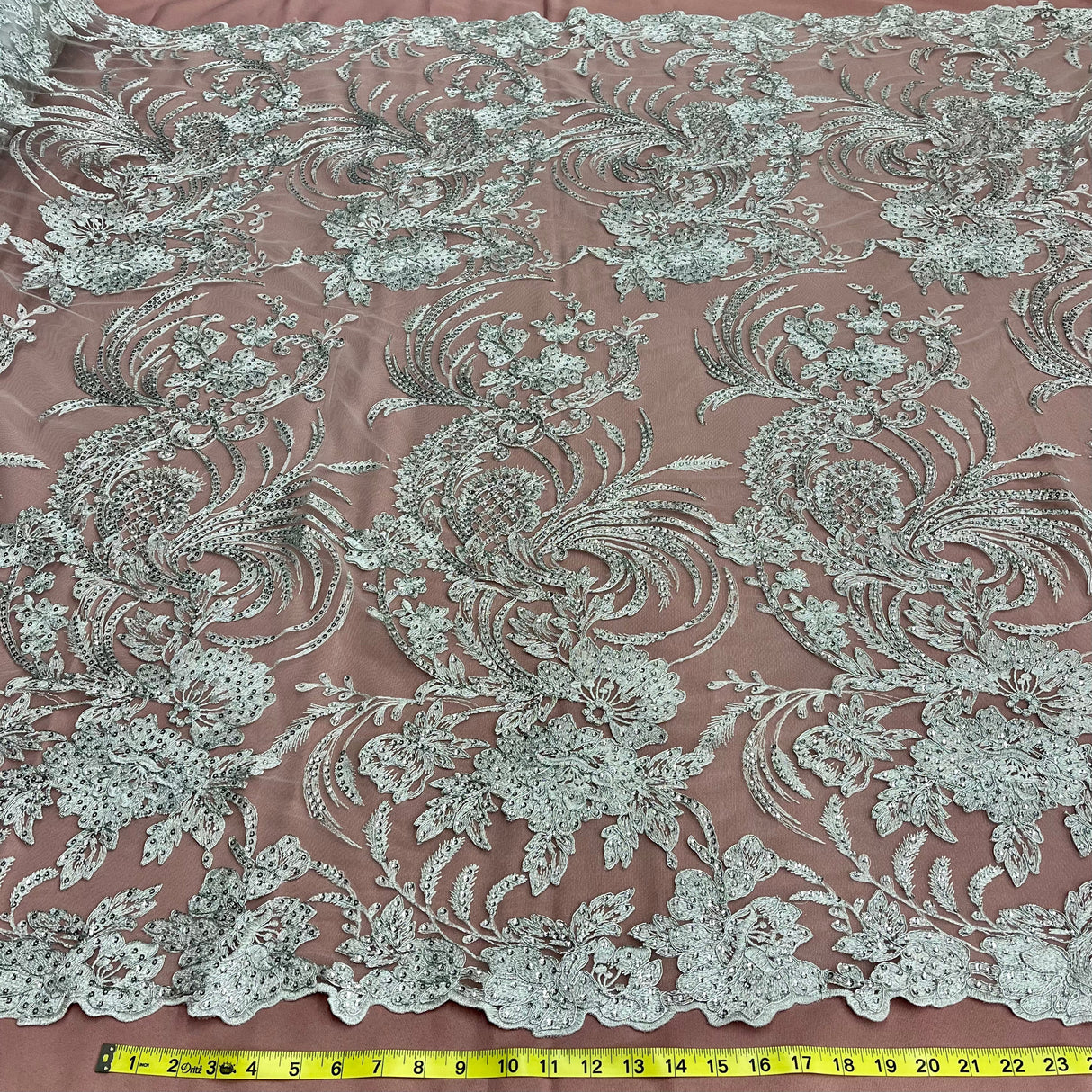 Sequined Corded Bridal Lace