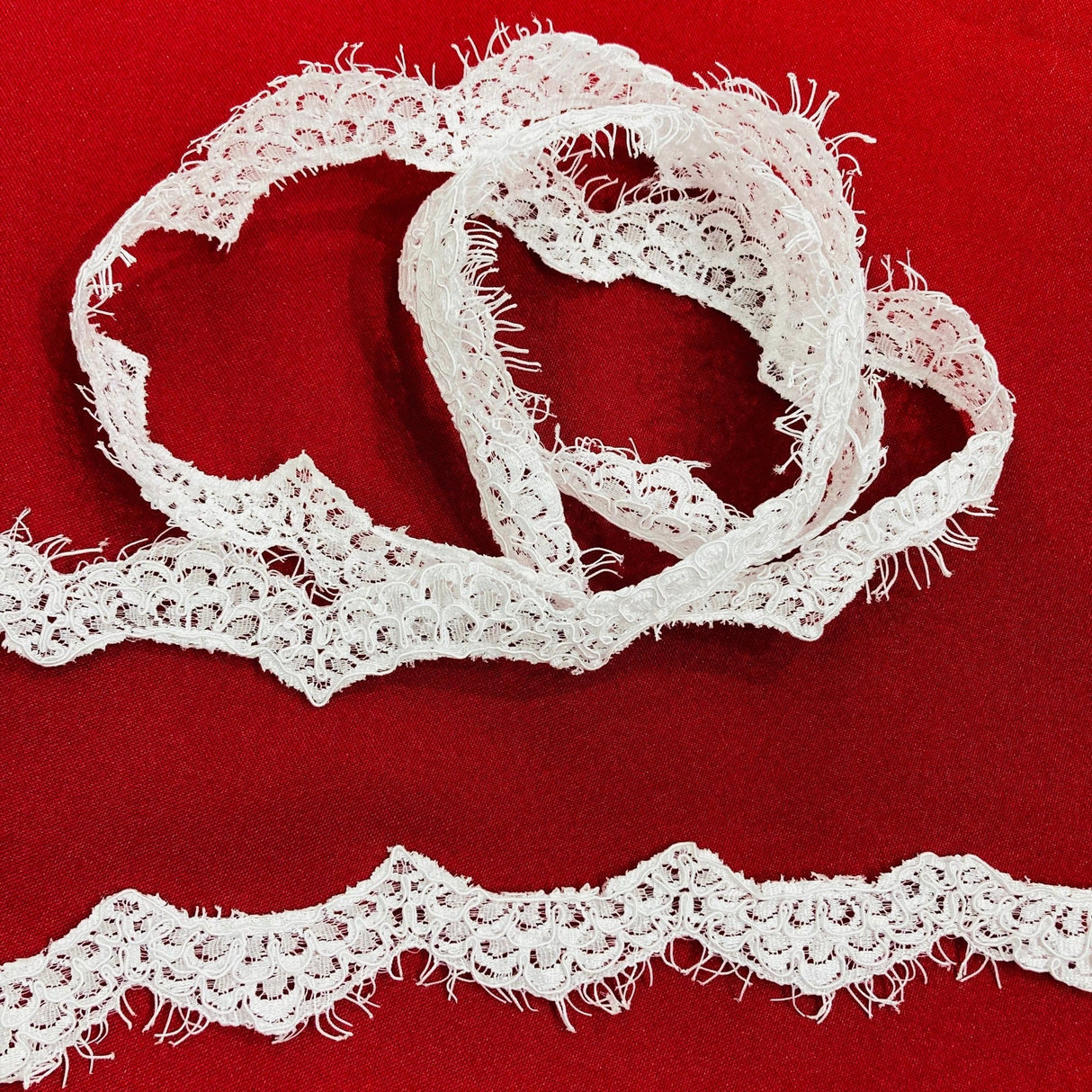 Polyester Corded Eyelash Lace Trim 1"