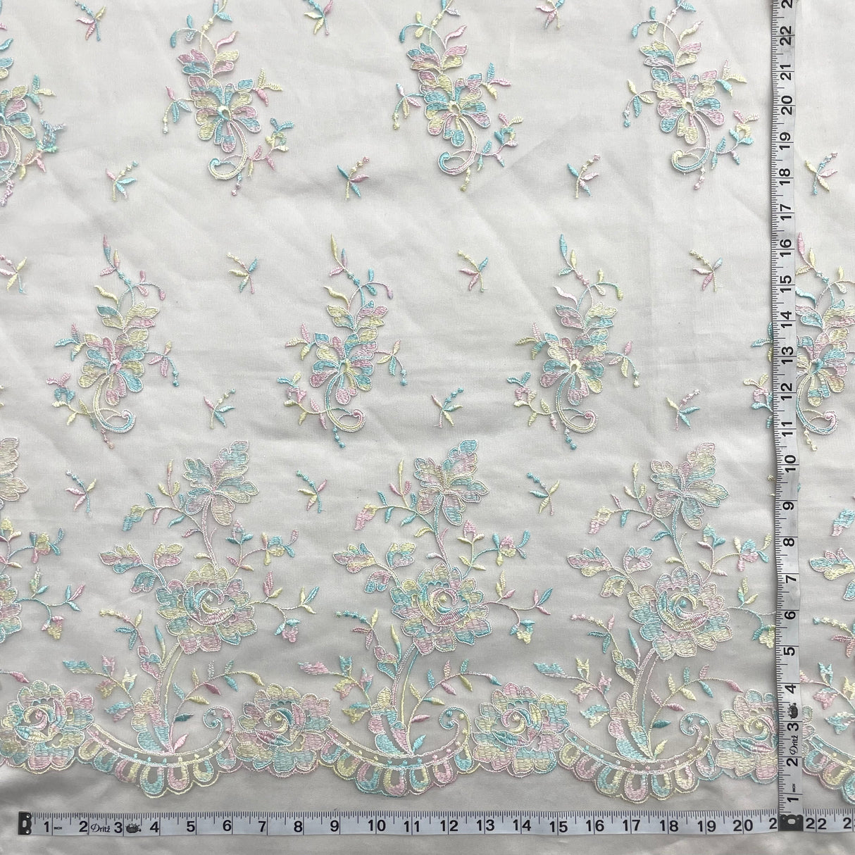 Bridal Lace Fabric Corded Embroidered 54" Wide
