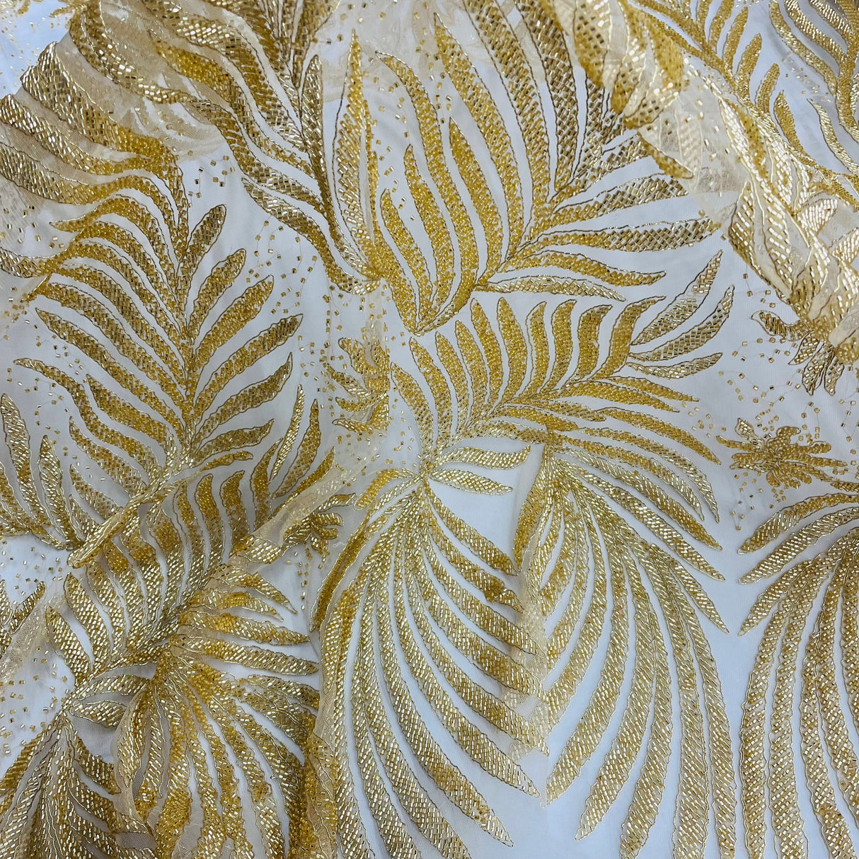 Beaded Corded Bridal Lace Mesh