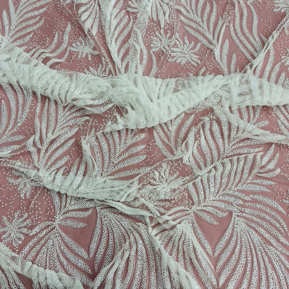 Beaded Corded Bridal Lace Mesh