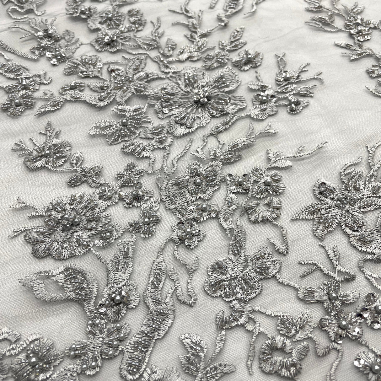 Beaded Embroidered Lace Mesh