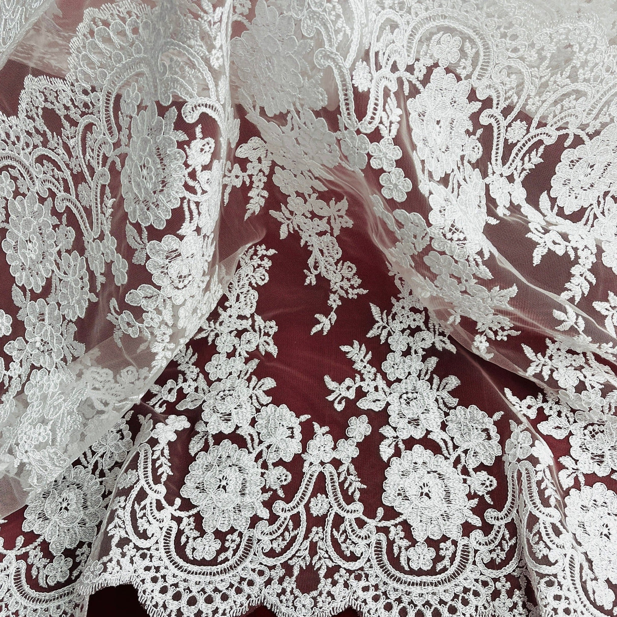 Embroidered Bridal Lace Fabric
