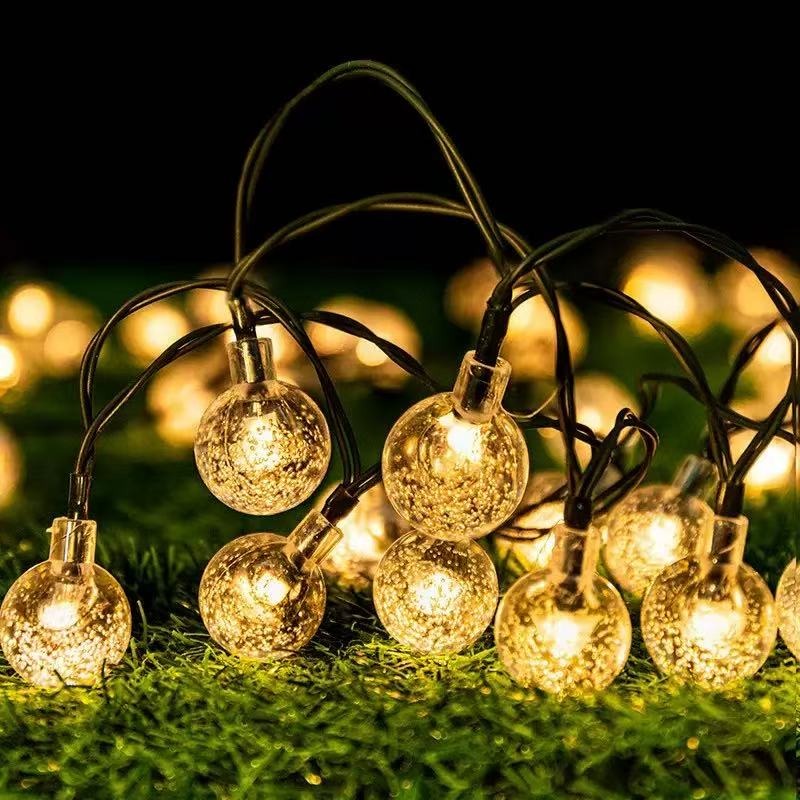 Black/White Wire 30 LED Bubble Globe String Lights Holiday Decor