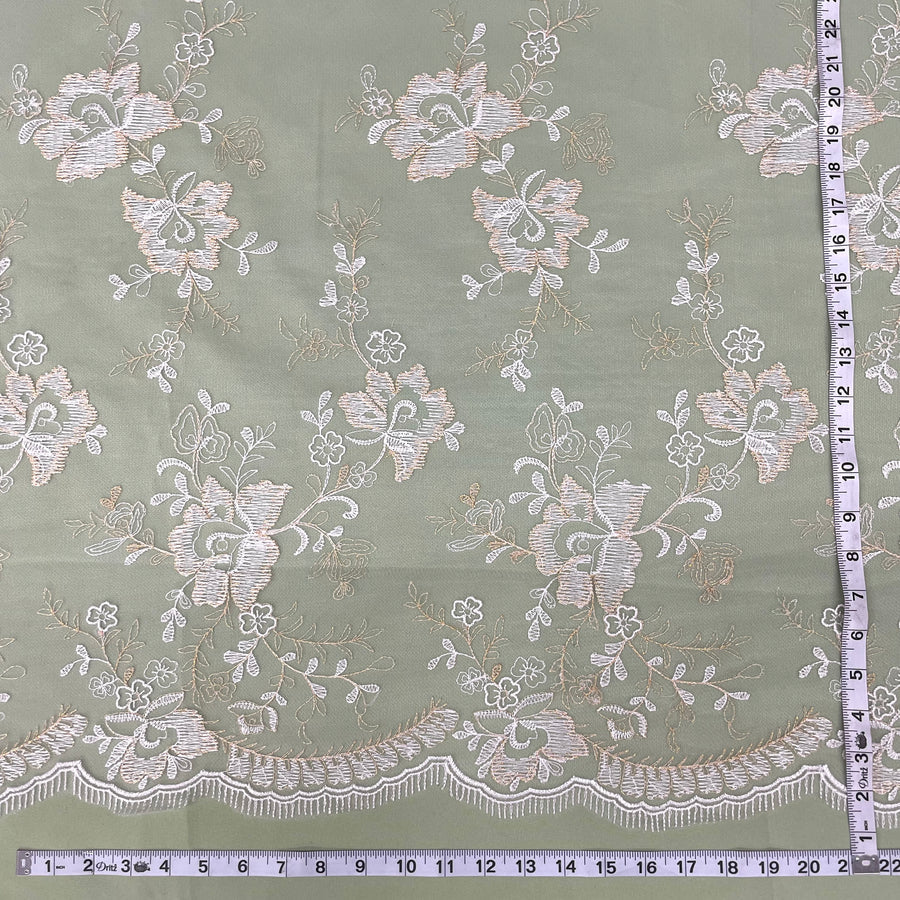 1 Yard Luxury Embroidered Lace Fabric for Bridal Evening Dresses 51 inch Width