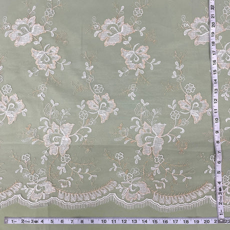 1 Yard Luxury Embroidered Lace Fabric for Bridal Evening Dresses 51 inch Width