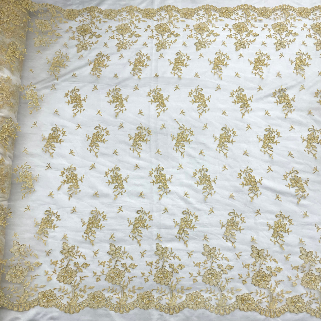 Bridal Lace Fabric Corded Embroidered 54" Wide