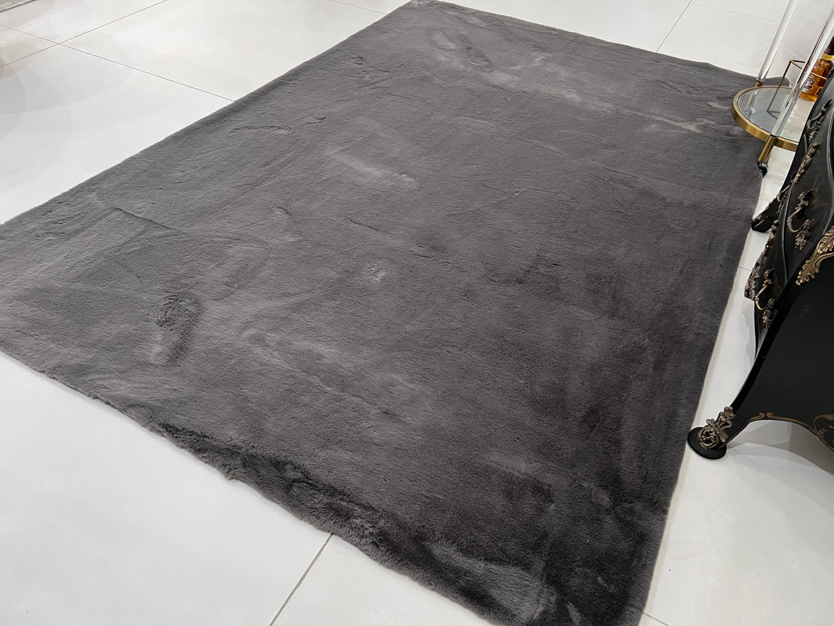 Bella Rug Collection Polyester Fabric - Soft Luxurious Modern Rug, Sandy Beige, Slate Silver, Raven Charcoal, 6' 5" x 9' 2", 2' x 6' (1 Piece)