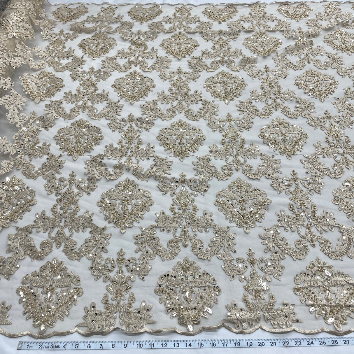 Beaded Embroidered Lace Mesh