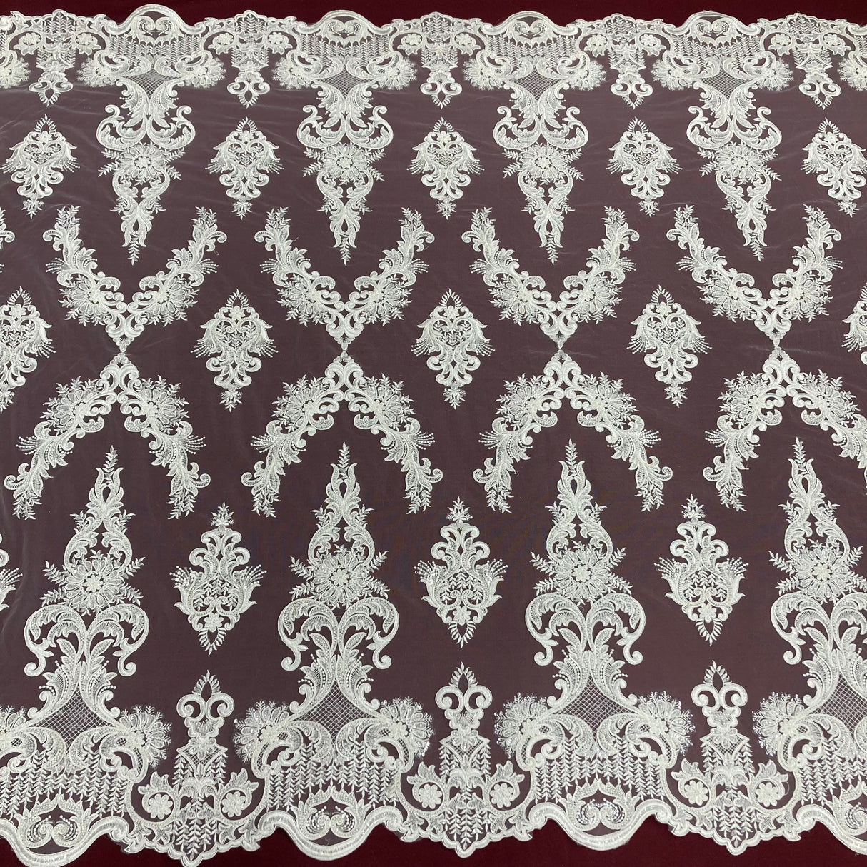 Beaded Corded Lace Fabric 52" Wide