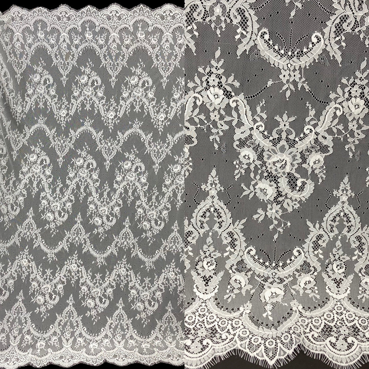 Embroidered Chantilly Lace Off White