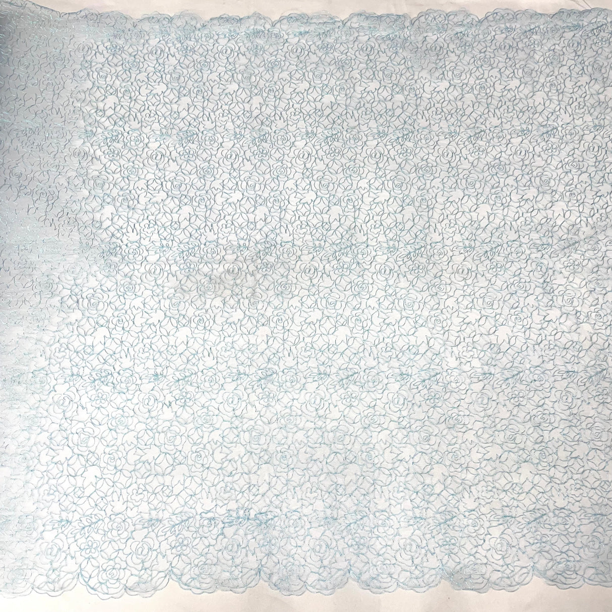 Corded Bridal Lace Fabric Embroidered Net Mesh