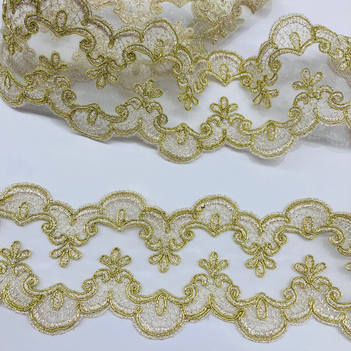 Embroidered Lace Trimming 3 Inch Wide