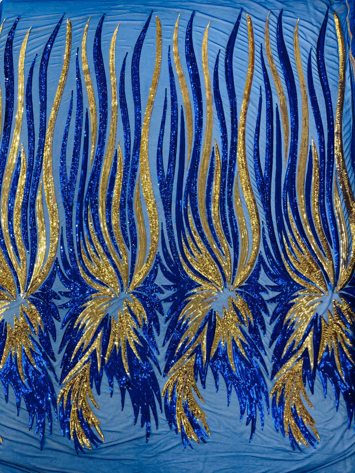 Wing Sequin Polyester Fabric - Angel Wing Sequin Mesh, 54" Width (1 Yard)