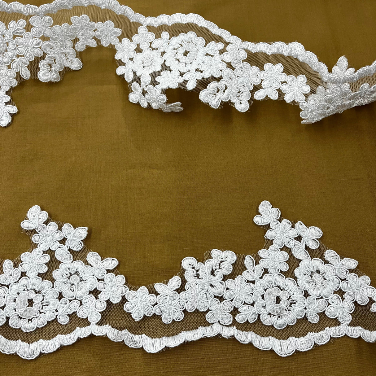 Beaded Corded Lace Trim 4"