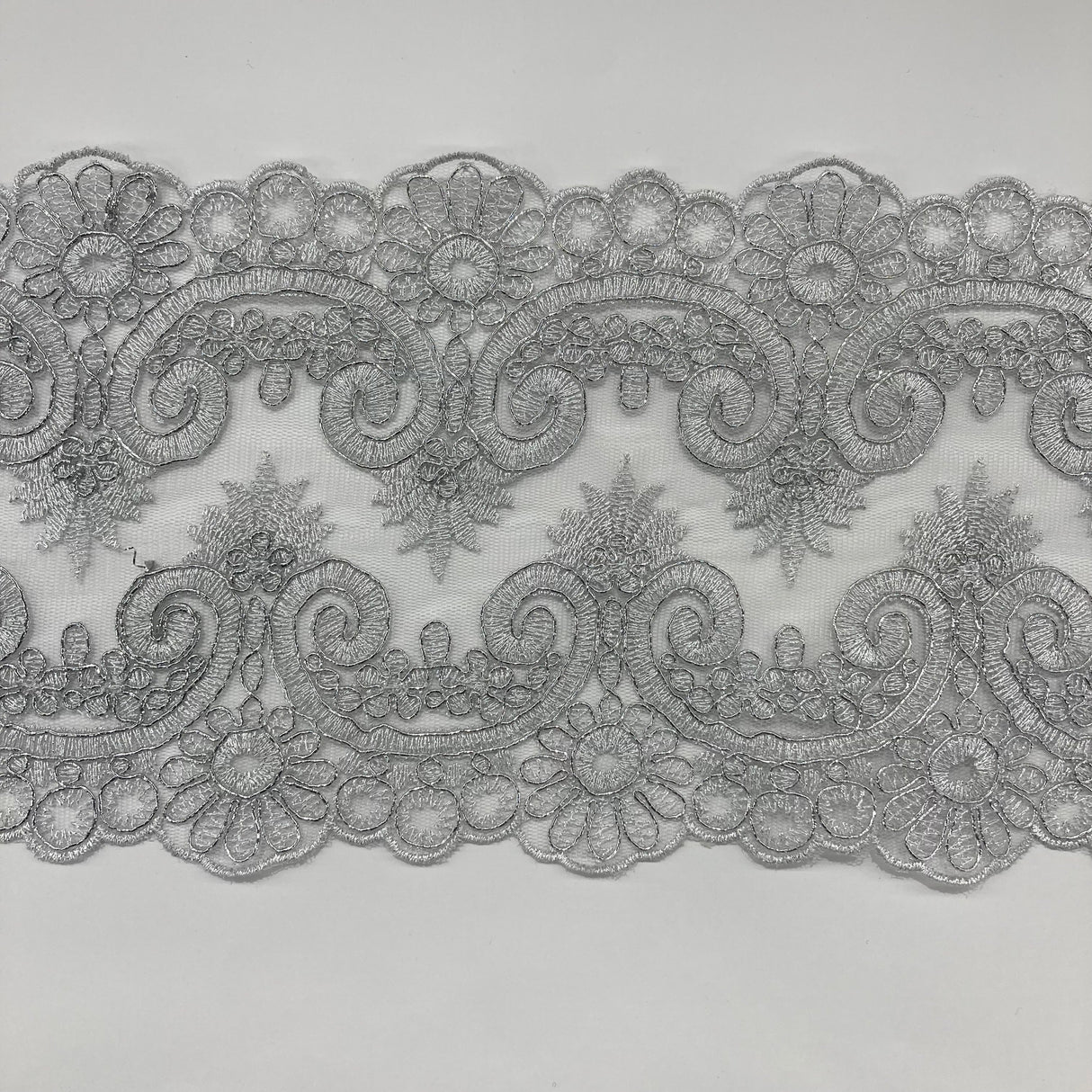 Corded Embroidered Lace Trim
