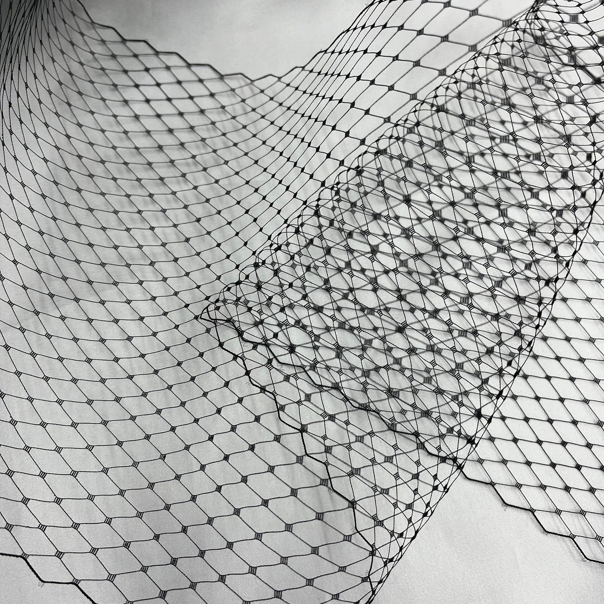 Bandeau Veil Tulle Mesh Fabric - White, Ivory, Black, 9" Width (By The Yard)