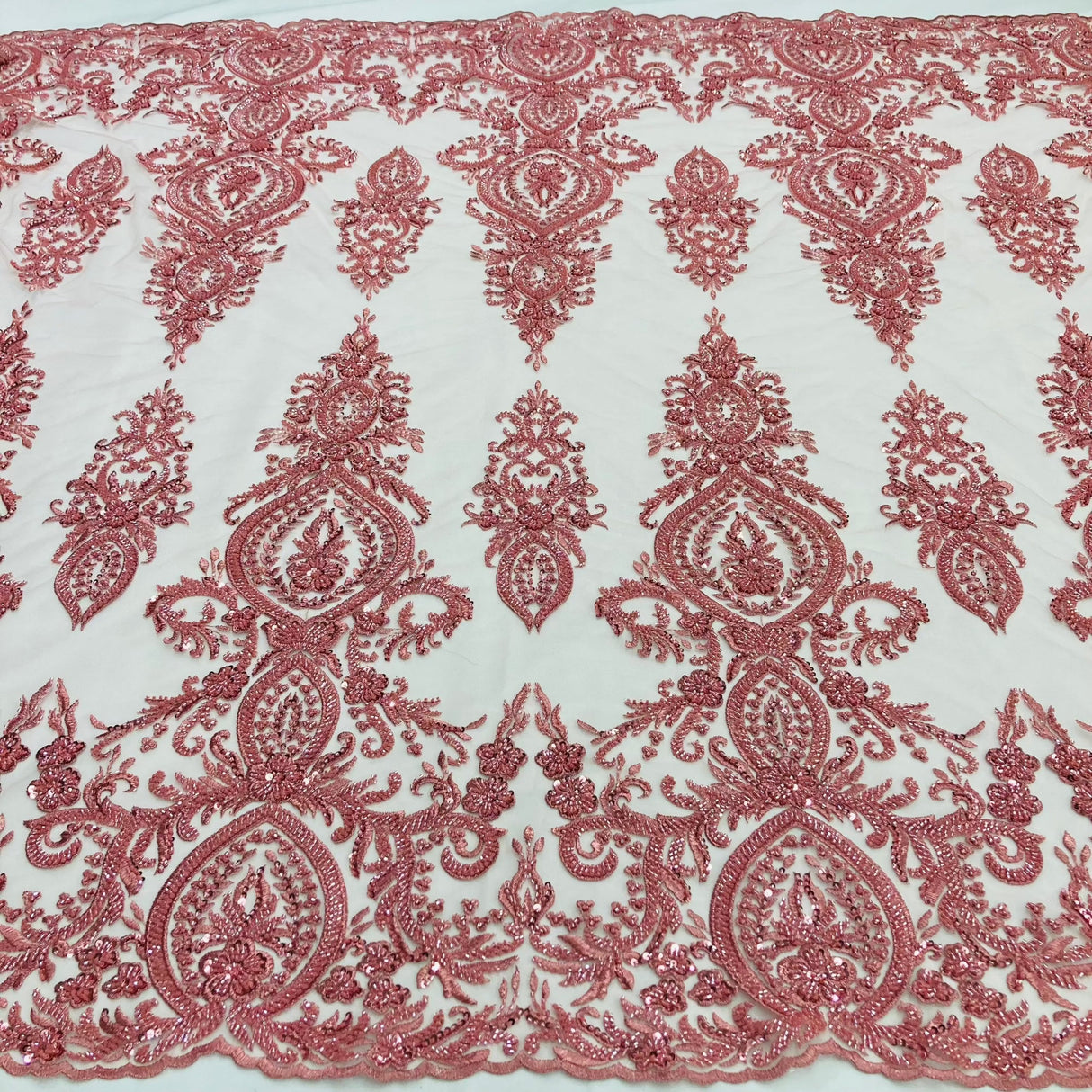 Beaded Lace Fabric Embroidered Mesh