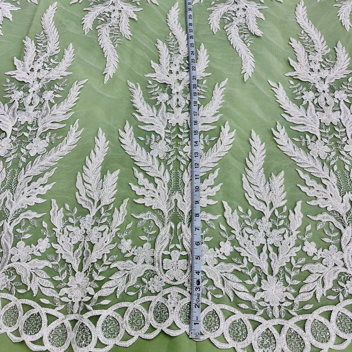 Beaded Corded Embroidered Bridal Lace