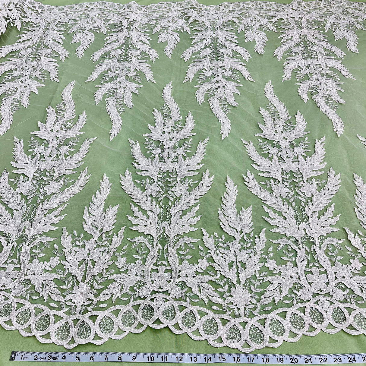 Beaded Corded Embroidered Bridal Lace